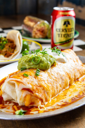 Enchilada topped with guacamole Cactus cafe photography example