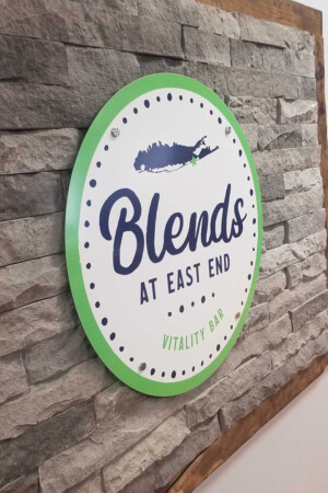 Logo Sign Circle Sign with Blends at East End logo