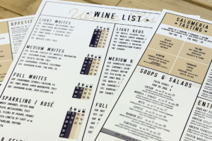 Water Proof/Tear Proof Wine List Menu Water Proof/Tear Proof Wine List Menu