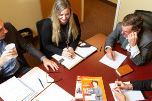 Meeting Top view of desk