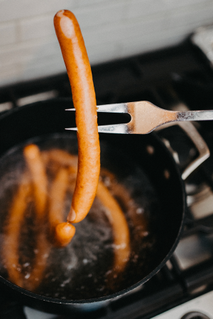cooked hot dogs